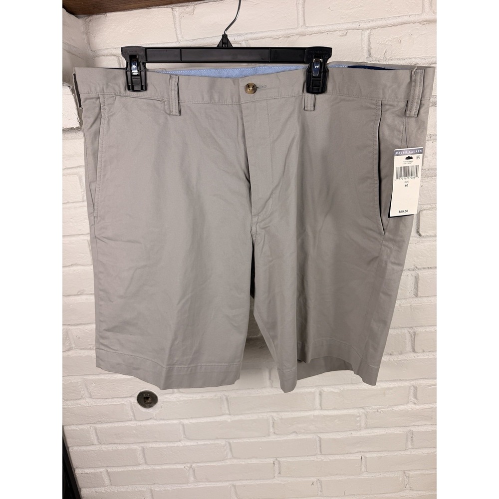 Preppy Polo Ralph Lauren Size 40 Gray Stretch Slim Fit Chino Shorts NWT